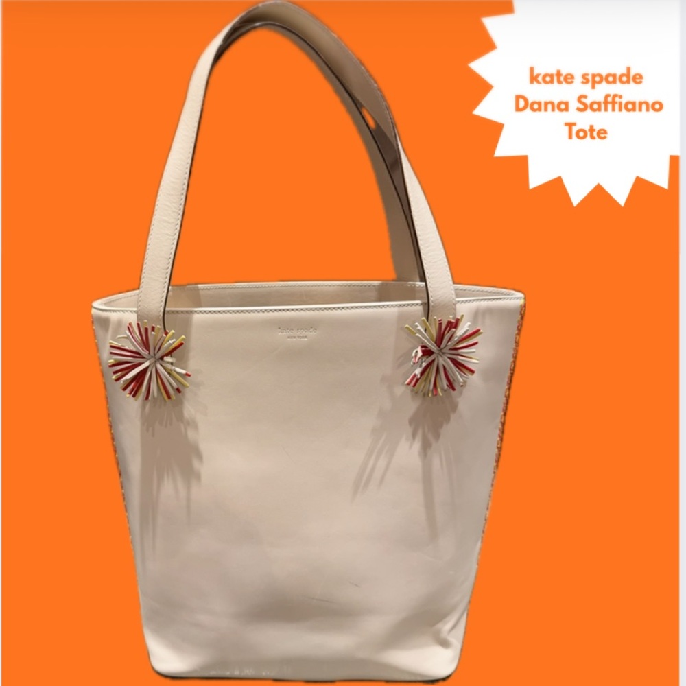 VINTAGE Kate Spade Dana Saffiano PVC Tote Made In Italy